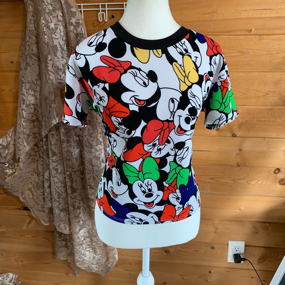 Vintage Minnie Mouse Baby Tee Y2K Retro Grunge Unique Disney Twee Cute Handmade